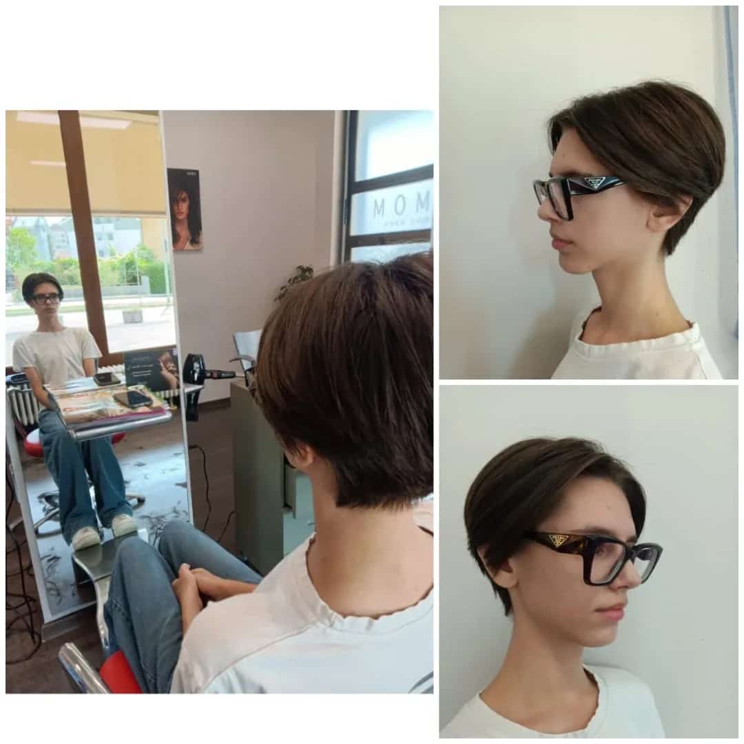 Taglio corto pixie realizzato da Momà a Feltre